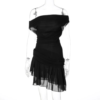 Cralom Women's Off Shoulder Irregular Dress - Summer 2024 Style