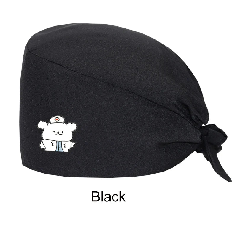 Cralom Women's Solid Scrubs Caps for Medical and Beauty Professionals