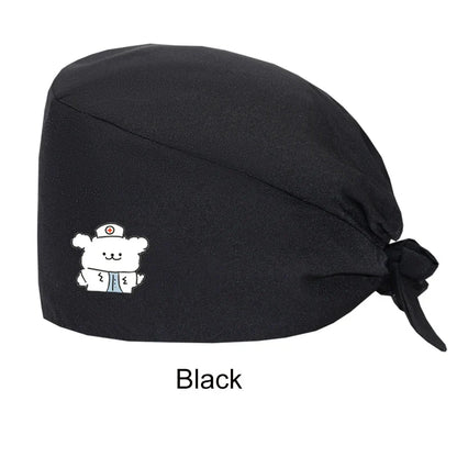 Cralom Women's Solid Scrubs Caps for Medical and Beauty Professionals