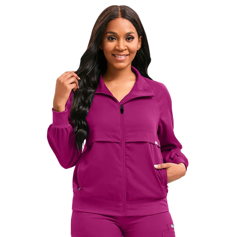 Cralom Pink Winter Scrubs Coat - Nurse Dental Surgery Uniform