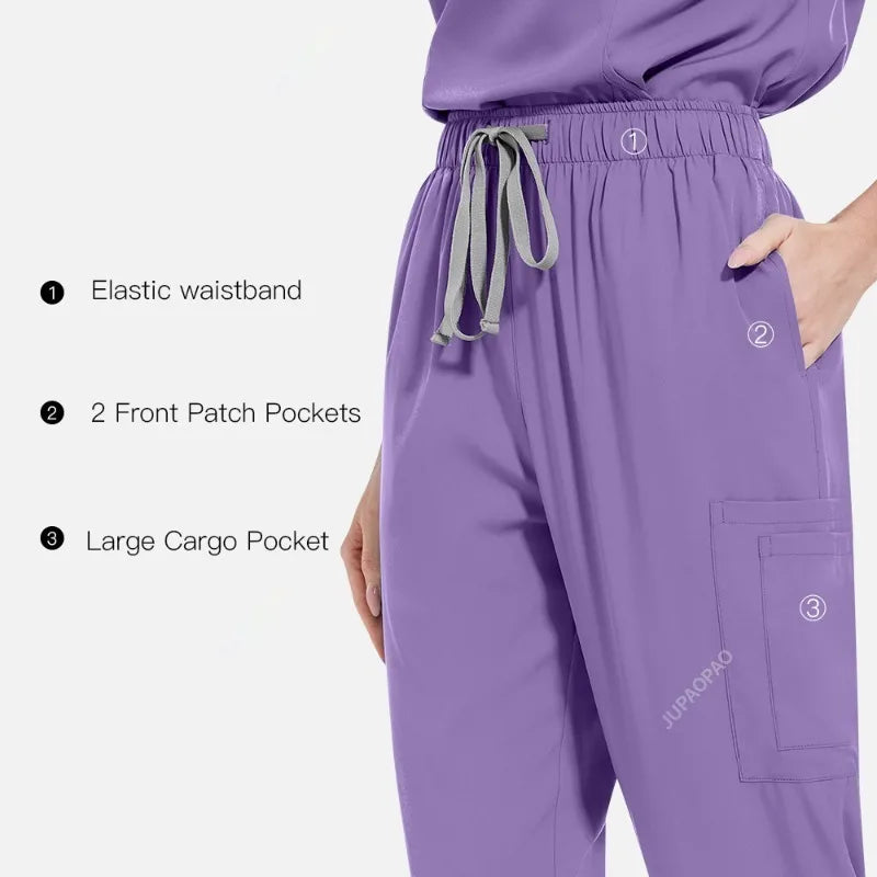 Cralom Multicolour Jogger Scrubs Set for Medical Professionals
