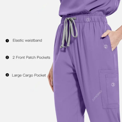 Cralom Multicolour Jogger Scrubs Set for Medical Professionals