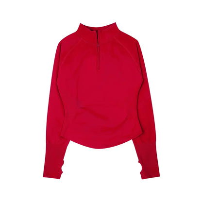 Cralom Seamless Half Zip Gym Top - Women's Yoga Fitness Jacket