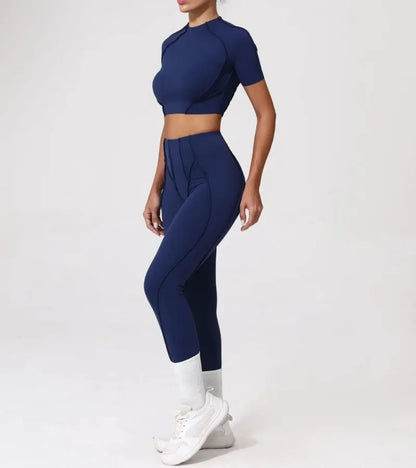 Cralom Seamless Yoga Set: Breathable High-waisted Hip-lifting Trousers for Fitness & Running