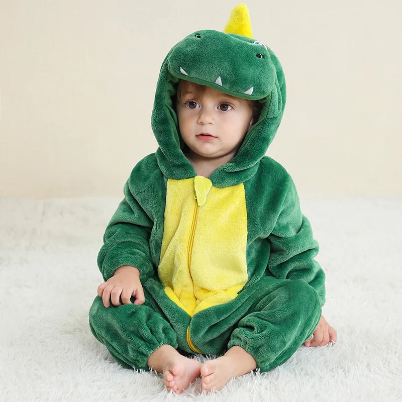 Cralom Green Frog Baby Jumpsuit with Tassel Hood - Animal Onesie