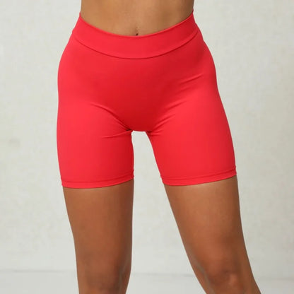 Cralom High-Waist Ruffled Booty Lift Yoga Shorts