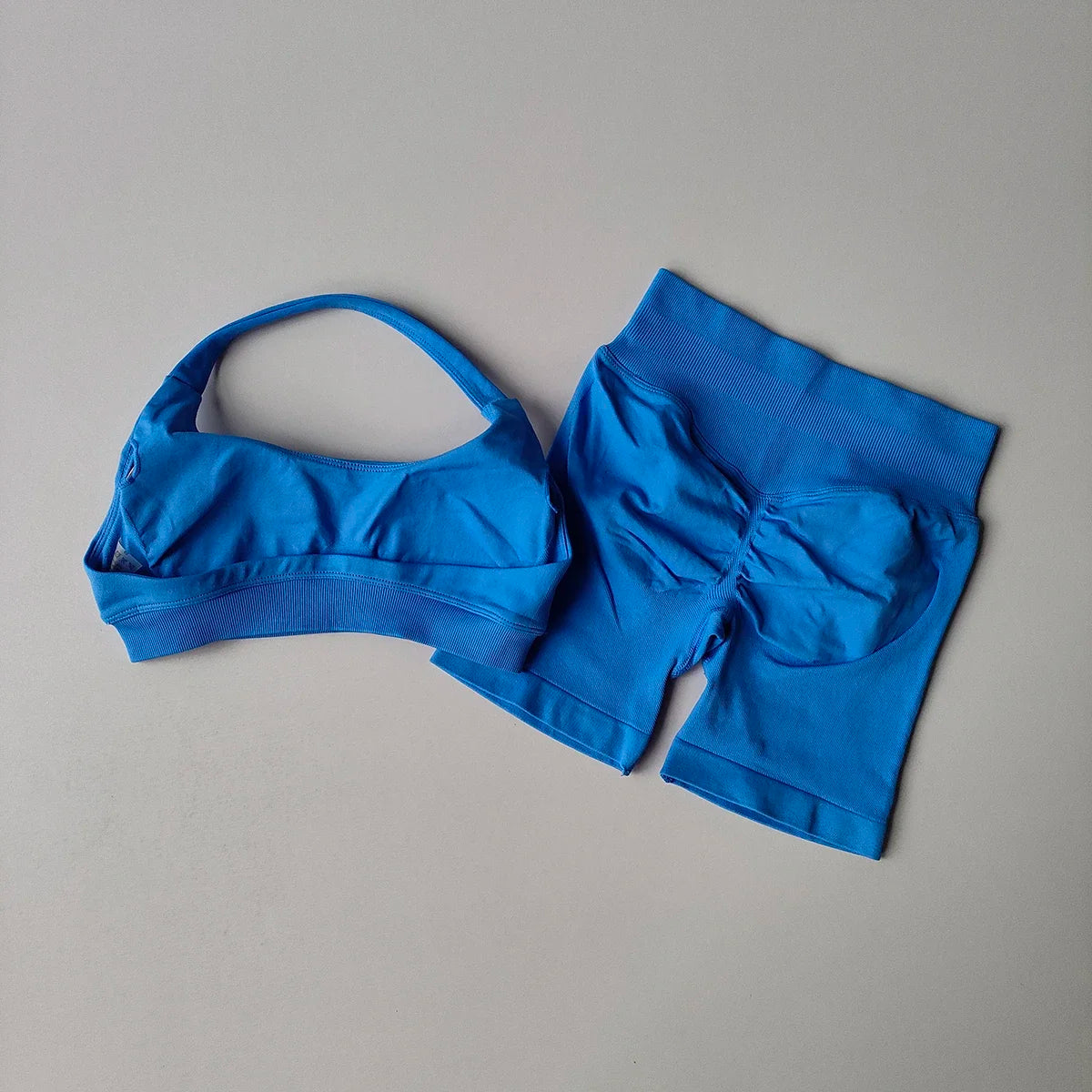 Cralom Seamless Impact Halter Yoga Bra Set with Scrunch But Gym Legging