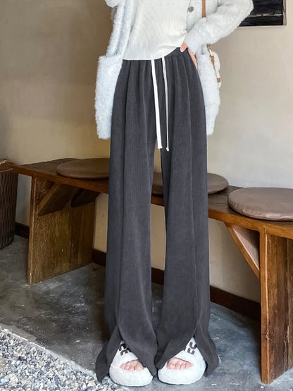 Cralom Women's High Waist Lace Up Wide Leg Pants