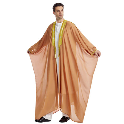 Cralom Men's Ramadan Abayas: Muslim Prayer Robe Keftan