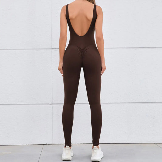 Cralom Women's Exercise Jumpsuit Fitness Romper Yoga Bodysuit - Gym One Piece