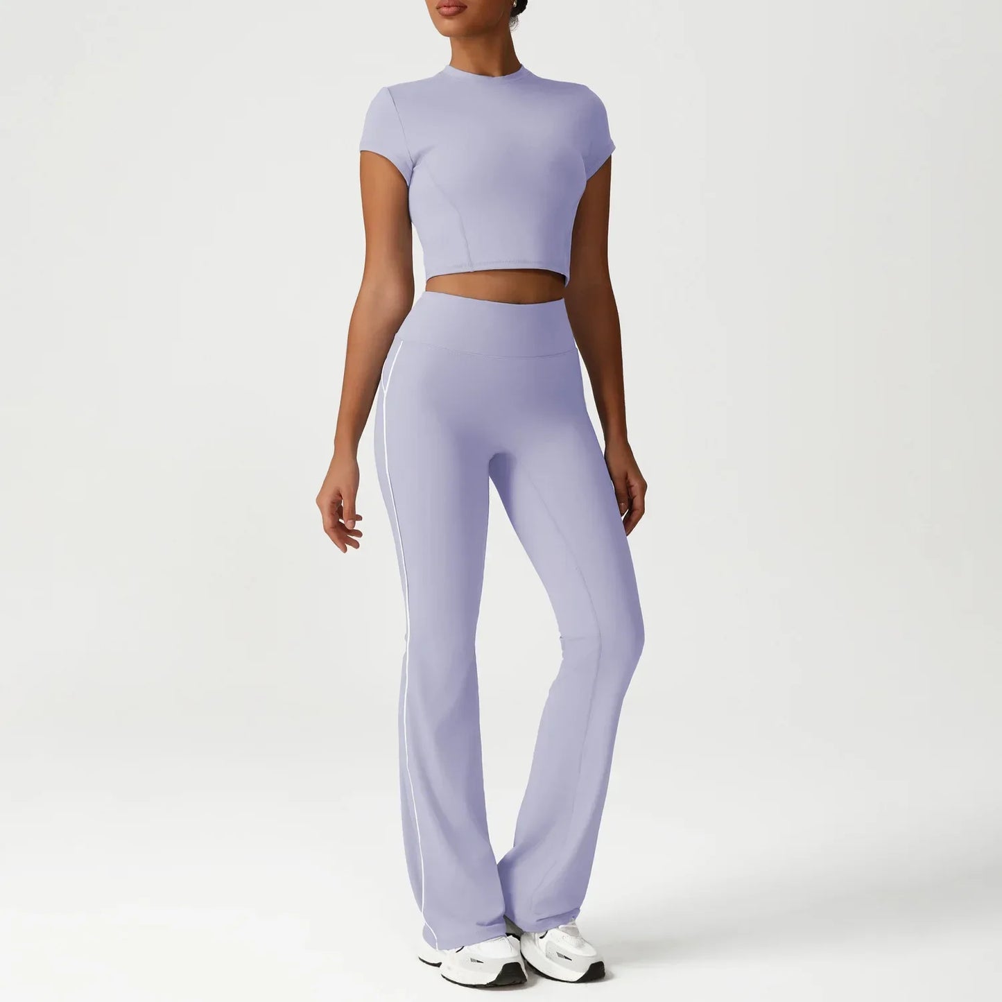 Cralom Seamless Yoga Set: Naked Feel Tee & Booty-Lifting Leggings