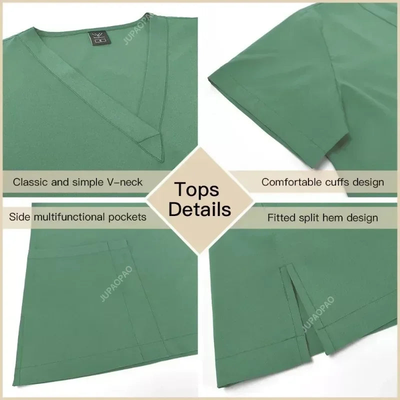 Cralom Spring Beauty Salon Scrubs & Jogger Pants Set