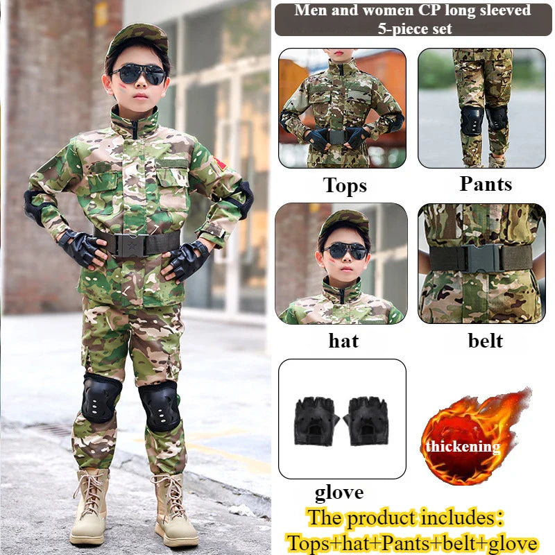 Cralom Camo Military Uniform Costume for Kids - Halloween & Play