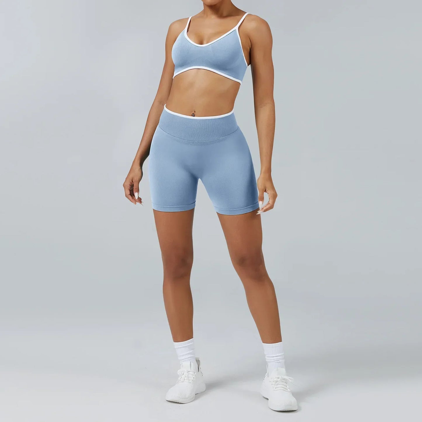 Cralom Seamless Yoga Set: Backless Sports Bra & Quick-Dry Leggings for Fitness