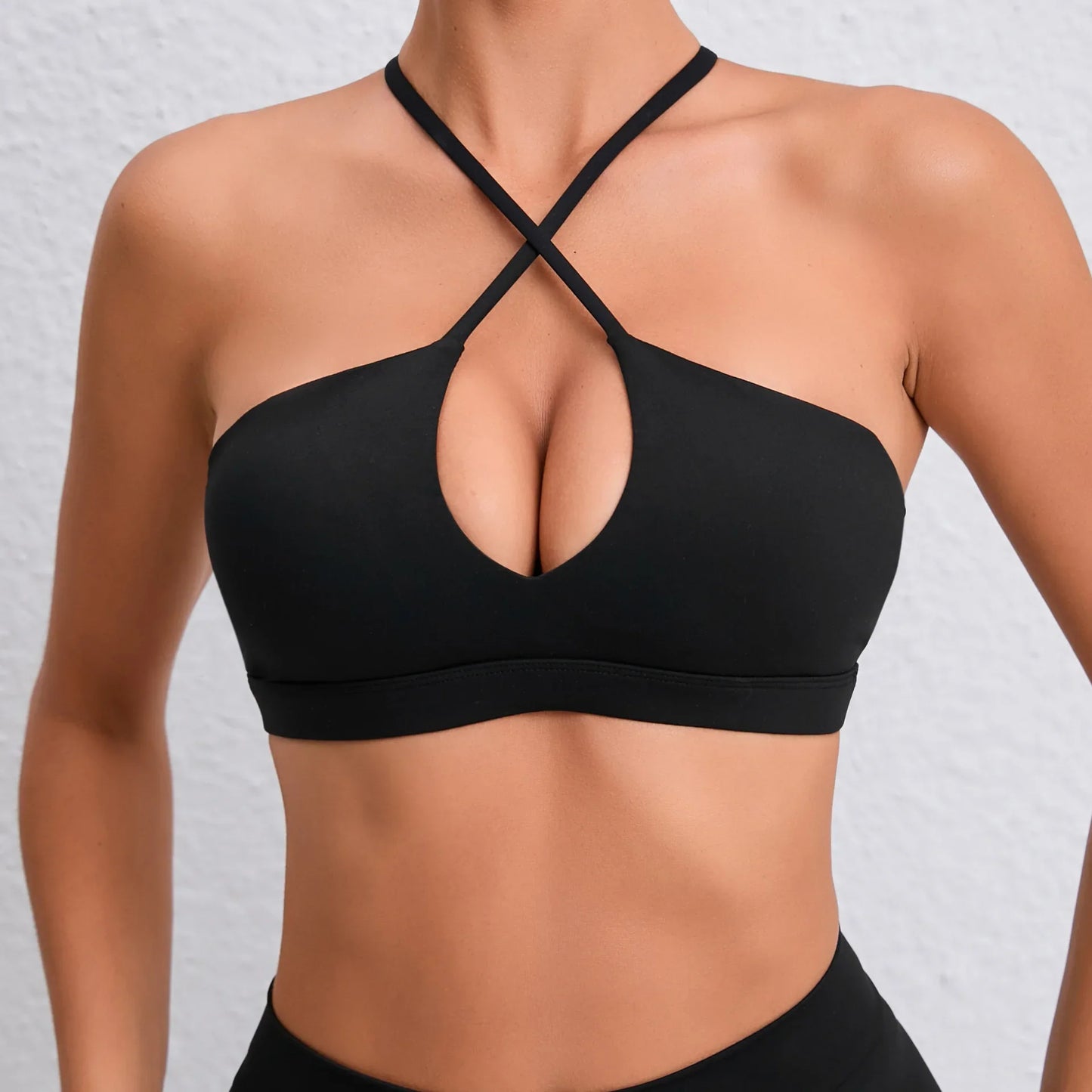 Cralom Cross Back Yoga Bra - Naked Feel Breathable Sports Fitness Top