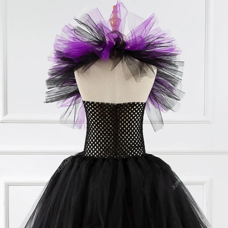Cralom Witch Dress Evil Queen Cosplay Tutu Princess Outfit
