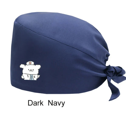 Cralom Women's Solid Scrubs Caps for Medical and Beauty Professionals