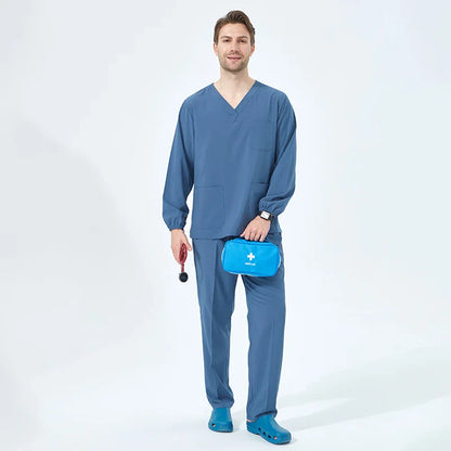 Cralom V-Neck Scrubs Set: Women's Slim Fit Surgeon Uniform Operating Room Stretch
