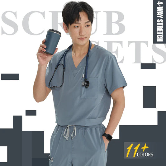 Cralom Scrub Set Jogger Pant Medical Uniform Unisex Clinical Suit