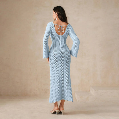 Cralom Women's Knitted Bikini Swimsuit Hoodie Dress - Solid Color, Sexy & Stylish