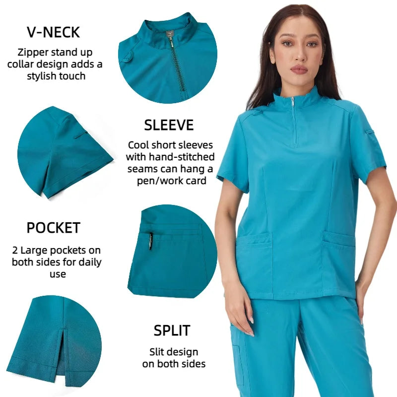 Cralom Medical Scrubs Set - Professional Nursing Uniforms for Men & Women