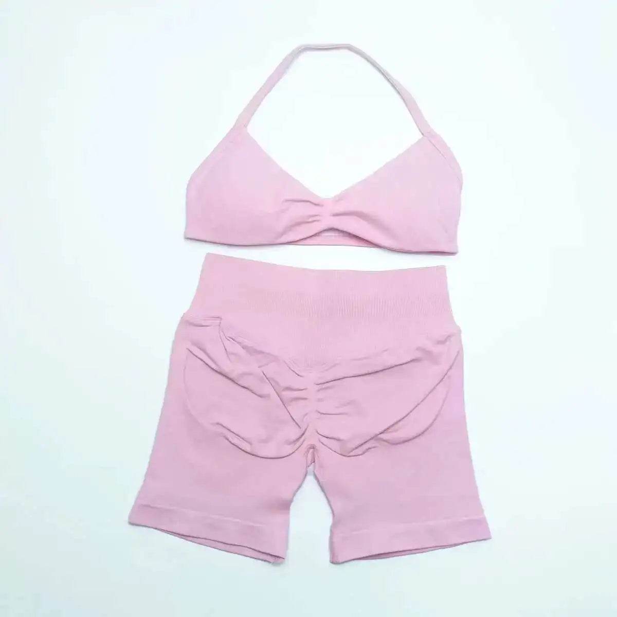 Cralom Strappy Bra & Shorts Yoga Set for Women - Pilates Fitness Sportswear