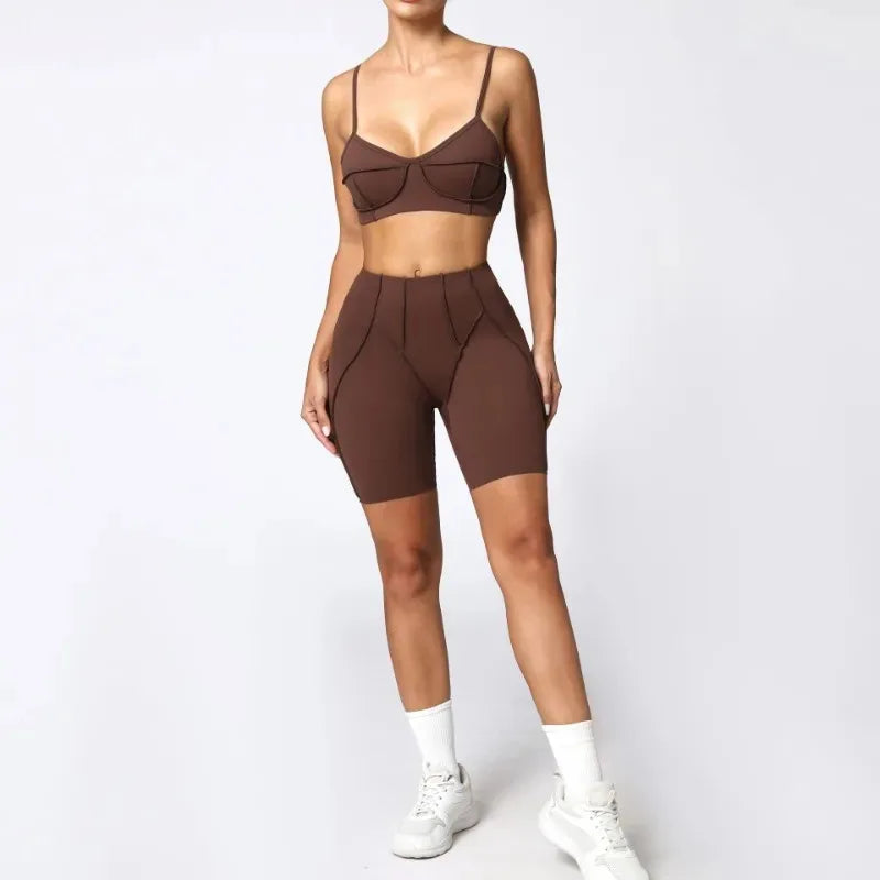 Cralom Seamless Yoga Set: Backless Sports Bra & Hip-lifting Leggings, Fitness Gym Outfit