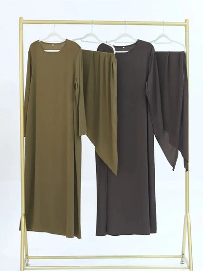 Cralom Ramadan Eid 3-Piece Abaya Set Kaftan for Women