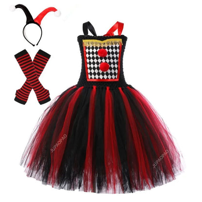 Cralom Girls Pennywise Halloween Costume Kids Scary Clown Fancy Dress