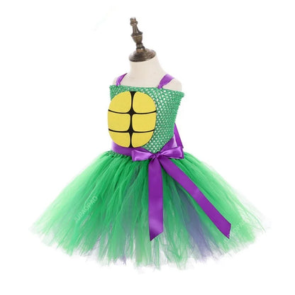 Cralom Green Turtle Tutu Dress - Carnival Cosplay Outfit for Girls