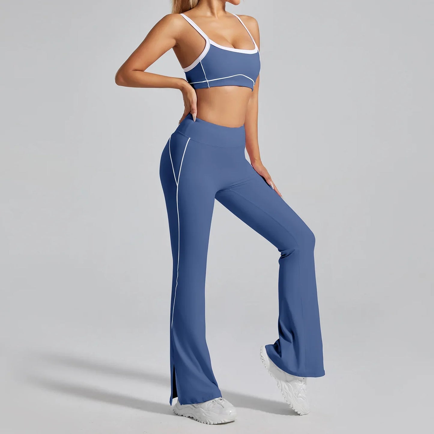 Cralom Seamless Yoga Set: Naked Feel Backless Sports Bra & High Stretch Workout Outfit