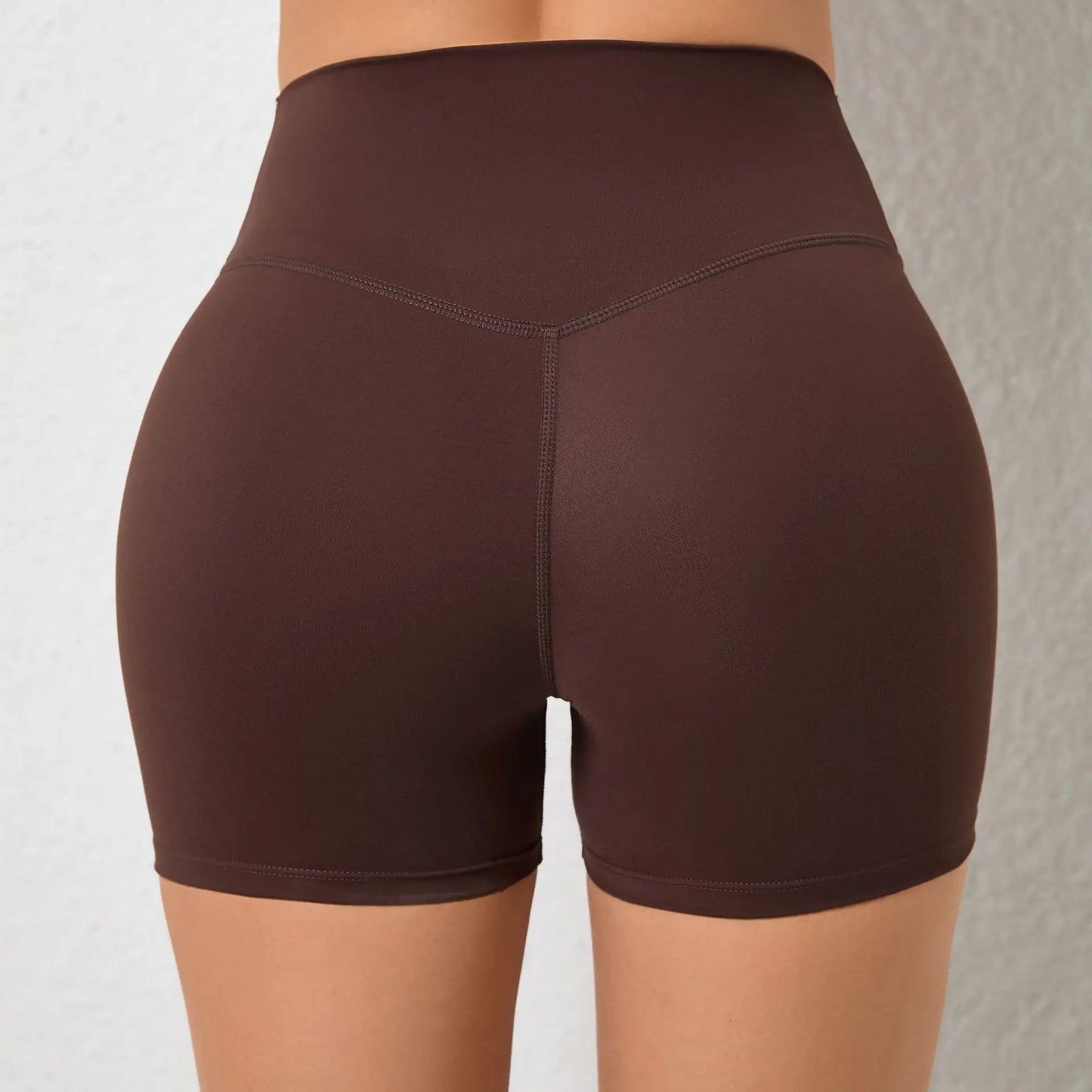 Cralom Peach Lift Yoga Shorts: High Waist Seamless Workout Stretch Shorts