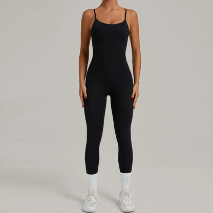 Cralom Cross Back Jumpsuit Yoga Set Gym Running Fitness Hip Lift Kit