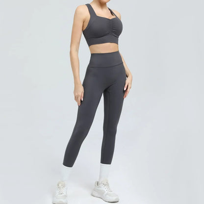 Cralom Seamless Yoga Set: Sports Bra & Butt Lifting High Waist Leggings