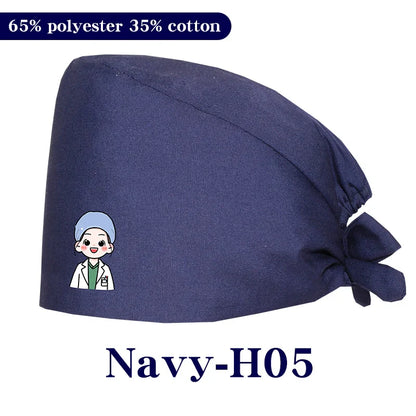 Cralom Cartoon Printed Surgical Scrub Caps for Medical & Pet Grooming Pros