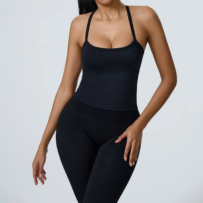 Cralom Yoga Tank Top Women Workout Gym Training Vest Quick Dry Sportswear