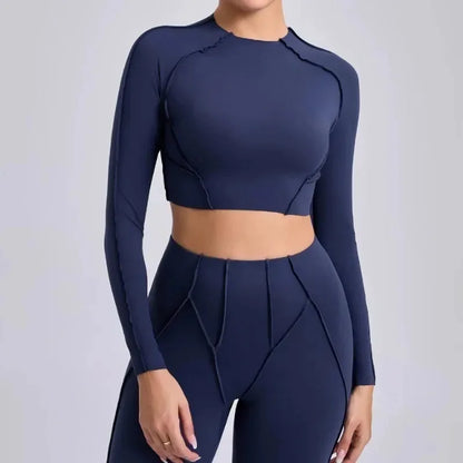 Cralom Seamless Yoga Long Sleeve T-Shirt: High Elasticity & Quick Dry Fitness Top