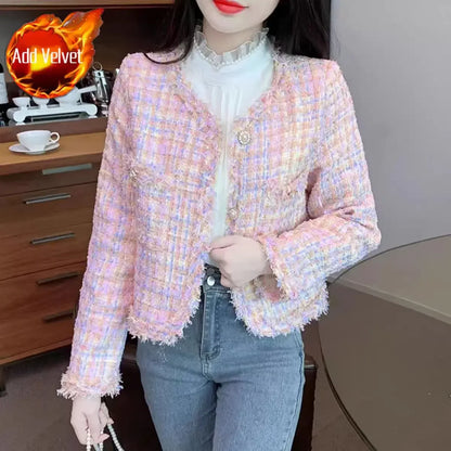 Cralom Pink Tassel Jacket: Youthful Winter Coat for Women, Modern Style