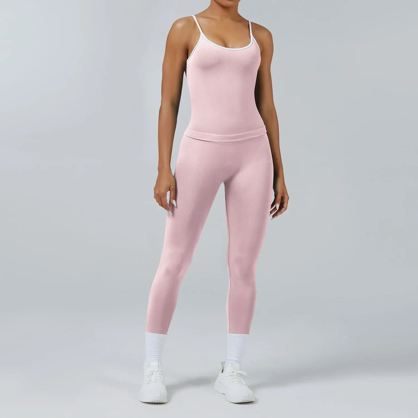 Cralom Yoga Set: Backless Sports Vest & Quick-Dry Leggings for Gym & Pilates