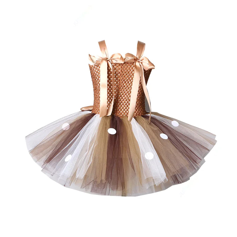 Cralom Sparkly Elf Tutu Dress - Fun Santa Costume for Girls