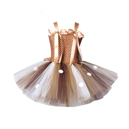 Cralom Sparkly Elf Tutu Dress - Fun Santa Costume for Girls