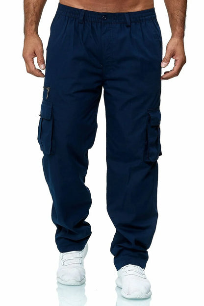 Cralom Men's Outdoor Work Pants - Multi-Pocket Straight Style for Hiking & Fishing