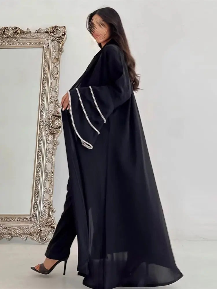 Luxury Eid Black Kimono Abaya by Cralom - 2024 Collection
