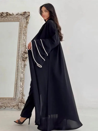 Luxury Eid Black Kimono Abaya by Cralom - 2024 Collection