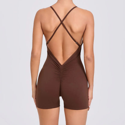 Cralom Yoga Jumpsuit: Quick-Dry, Beautiful Back, Tight-Fit Activewear