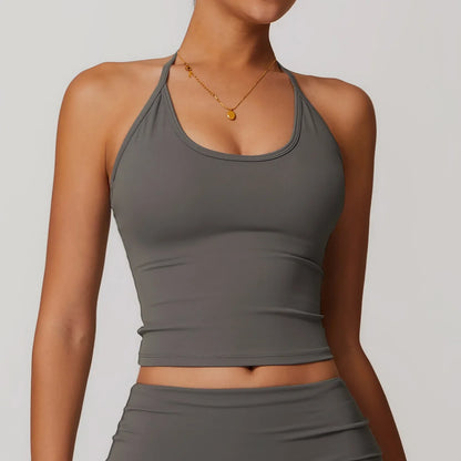 Cralom Women's Shockproof Yoga Tank Gym Top