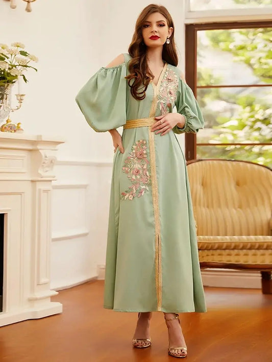 Cralom Ramadan Eid Kaftan Abaya: Luxe Dubai Fashion Robe Femme Elegant Vestidos Largos