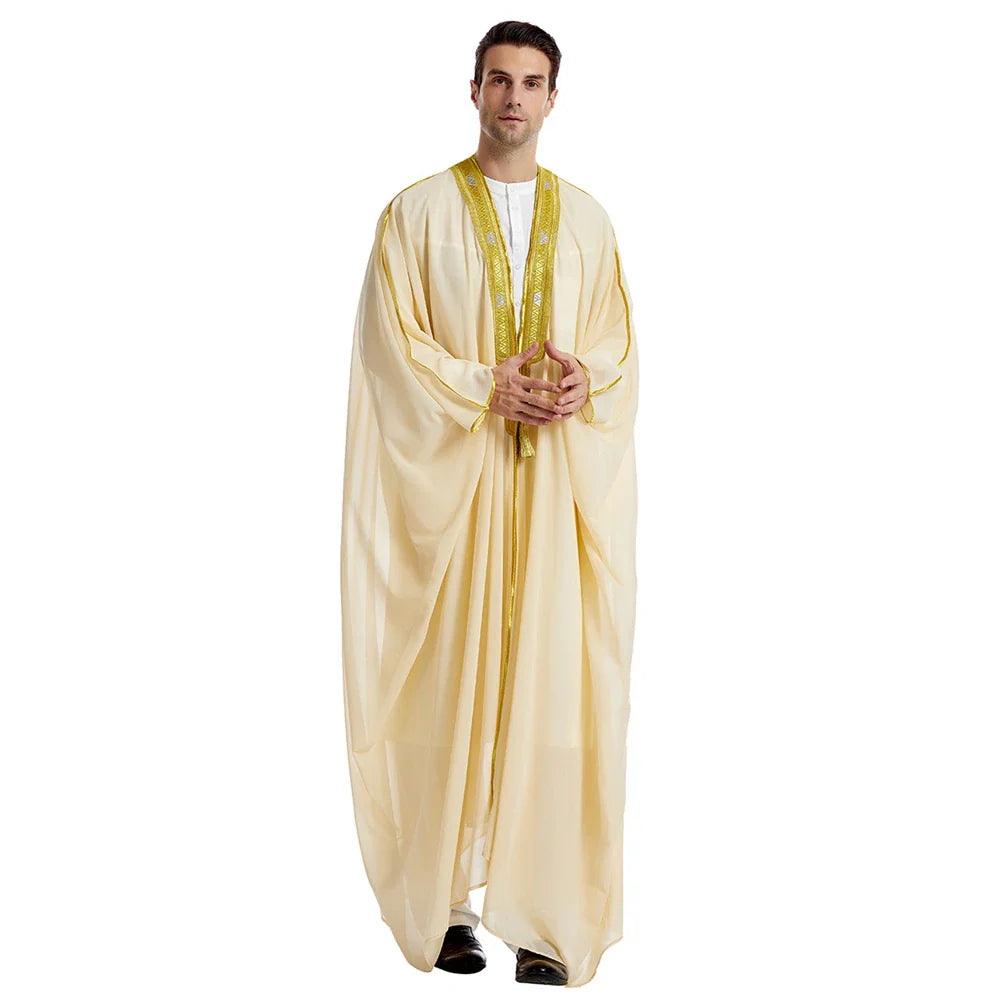 Cralom Men's Ramadan Abayas: Muslim Prayer Robe Keftan