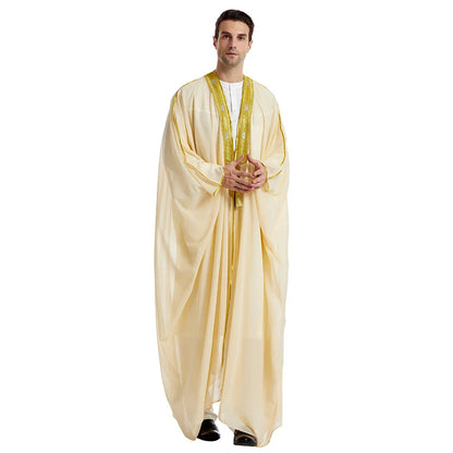 Cralom Men's Ramadan Abayas: Muslim Prayer Robe Keftan
