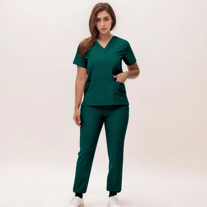 Cralom V-Neck Scrub Set - Premium Nurse Uniform & Doctor Surgical Workwear